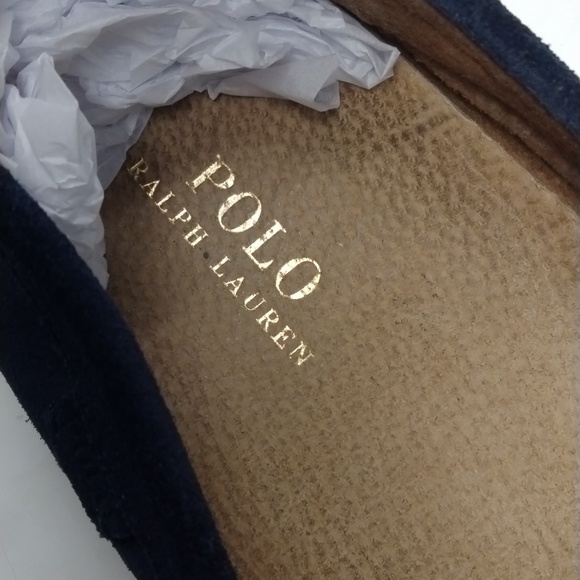 Blue suede polo ralph lauren loafers size 16D - Picture 4 of 12